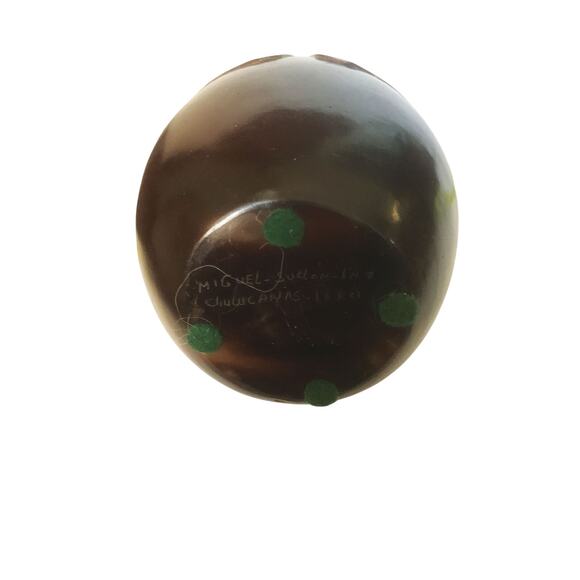 Vintage Chulucanas, Peru Signed Miguel Sullon Paz Pottery Santa 7.5" 1990s - Picture 7 of 7